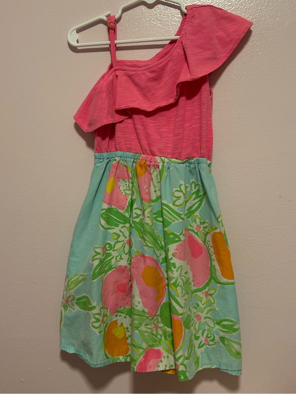 Lilly Pulitzer Ruffle Top Girl’s Dress Sz Med 6-7